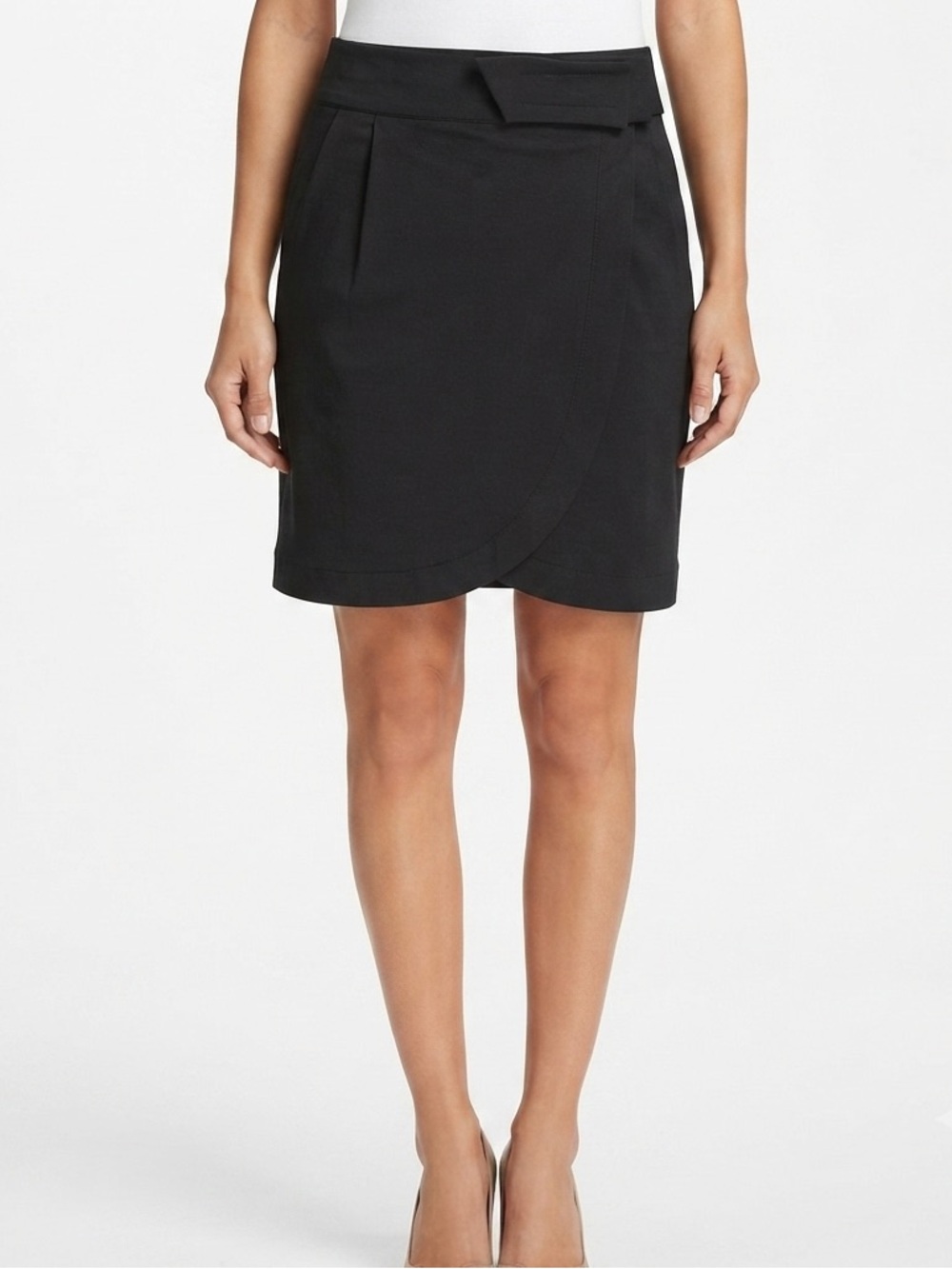 Dylan Rose  Black Faux Wrap Mini Skirt Sz 6 NWT Pencil Skirt Office to Night Out